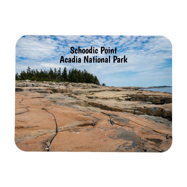 Schoodic Point in Acadia nationalpark Magnet (Horisontell)
