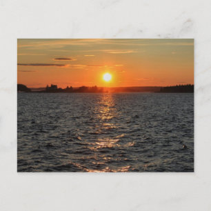 "Schoodic Sunset with Island Lighthouse" Vykort