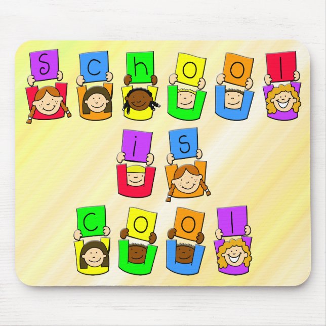 School är coolan - ungar musmatta (Framsidan)