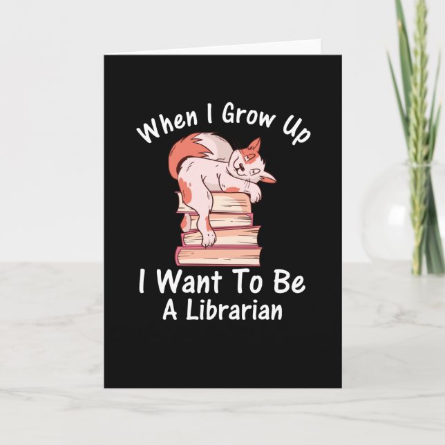 School Bibliotek Funny Gift Kids Career Kort (Framsida)