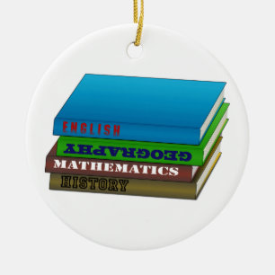School Bok Stack Julgransprydnad Keramik
