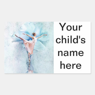 School Bok Stickers Ballet Rektangulärt Klistermärke