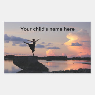 School Bok Stickers Sunset Ballet Rektangulärt Klistermärke