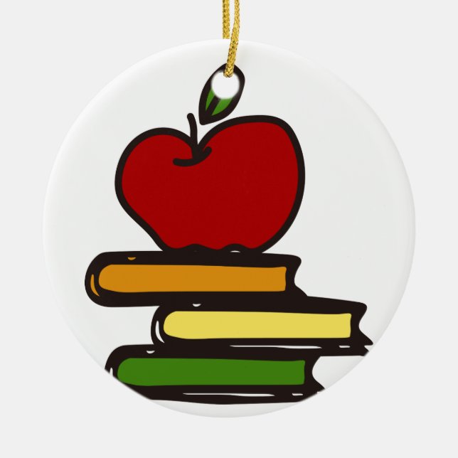 School Bokar Julgransprydnad Keramik (Framsidan)