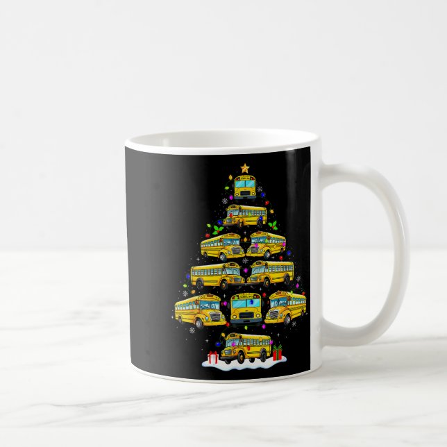 School Bus Christmas Tree Funny Santa Bus Driver P Kaffemugg (Höger)