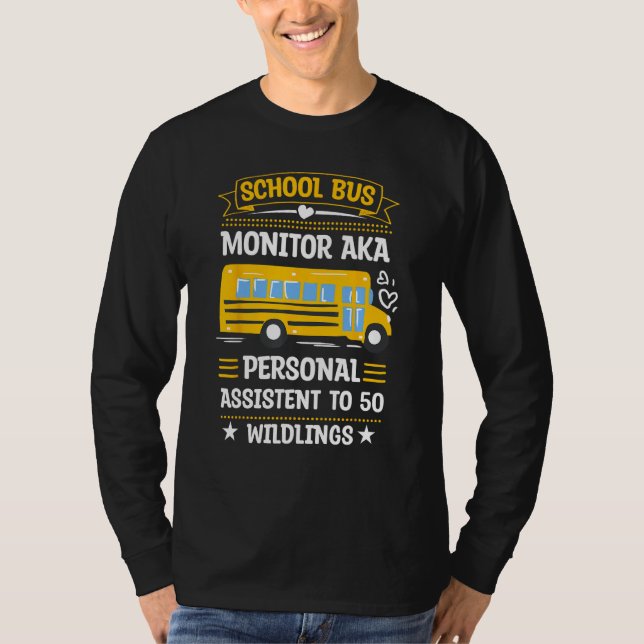 School Bus Monitor Bus Aide Attendant Student Deli T Shirt (Framsida)
