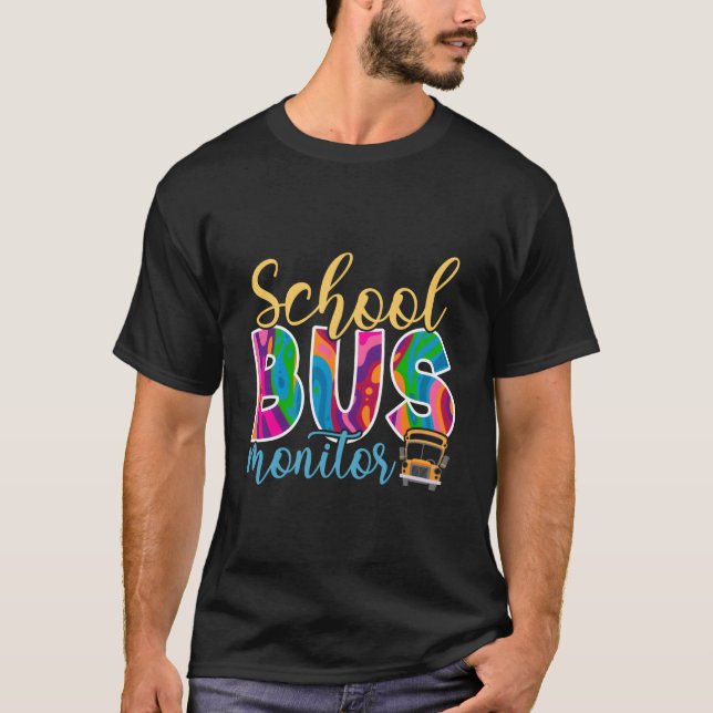 School Bus Monitor T Shirt (Framsida)