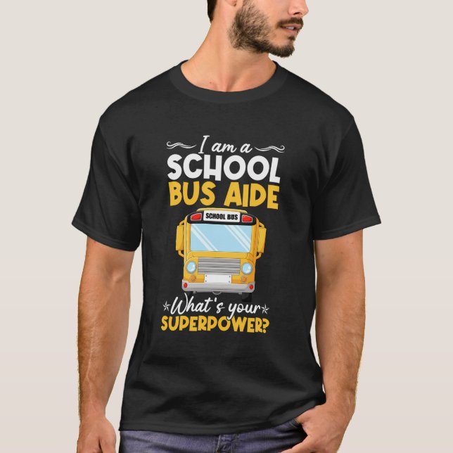 School Buss Aide Funny Back to school Transport Bu T Shirt (Framsida)