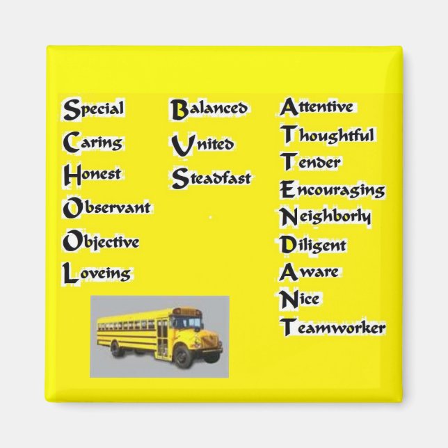 School Buss Attendant Magnet (Framsidan)