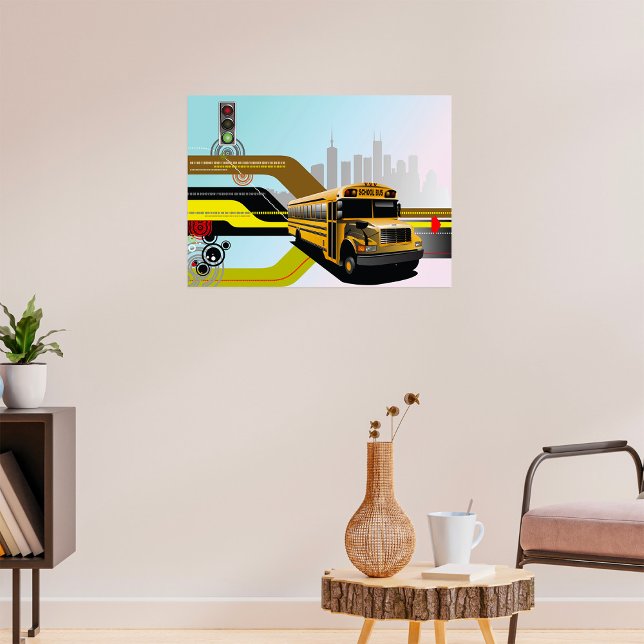 School Buss City Scene Poster (Skapare uppladdad)