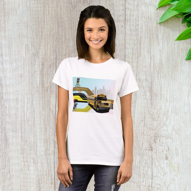 School Buss City Scene T Shirt (Skapare uppladdad)