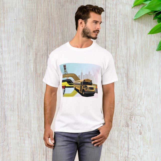 School Buss City Scene T Shirt (Skapare uppladdad)