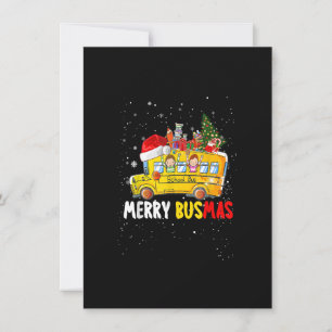 School Buss Driver jul Pajamas Merry Busmas X Inbjudningar