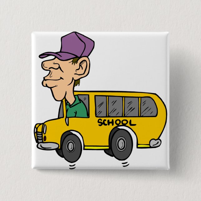 School Buss Driver Knapp (Framsida)