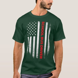School Buss Driver US Flagga Shirt T
