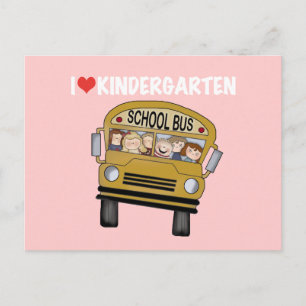 School Buss Kärlek Kindergarten Vykort