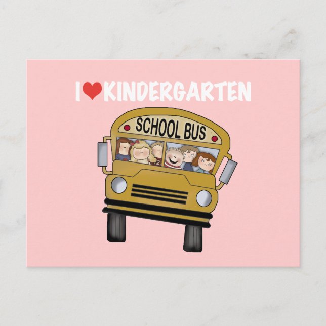 School Buss Kärlek Kindergarten Vykort (Framsida)