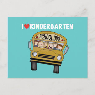 School Buss Kärlek Kindergarten Vykort
