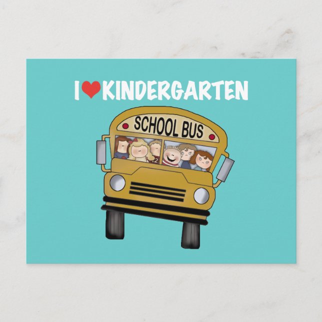 School Buss Kärlek Kindergarten Vykort (Framsida)