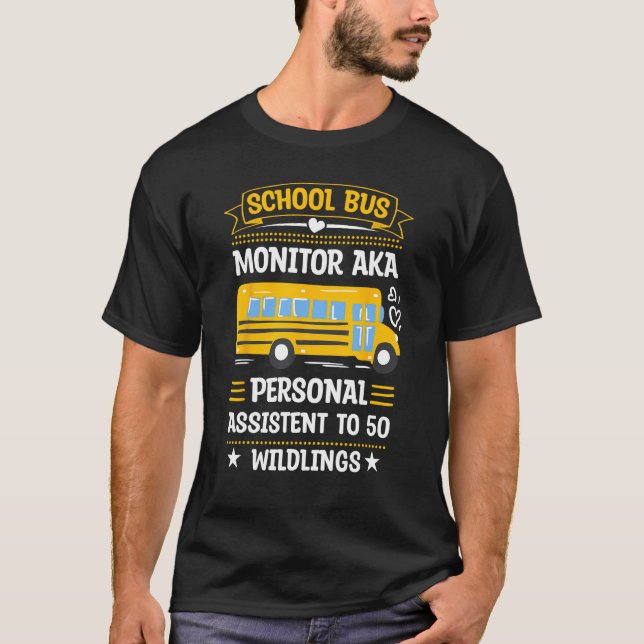 School Buss Monitor Buss Aide Attendant Student De T Shirt (Framsida)