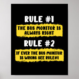 School Buss Monitor Regler Poster