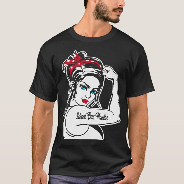 School Buss Monitor School Buss Monitor Rosie The  T Shirt (Framsida)