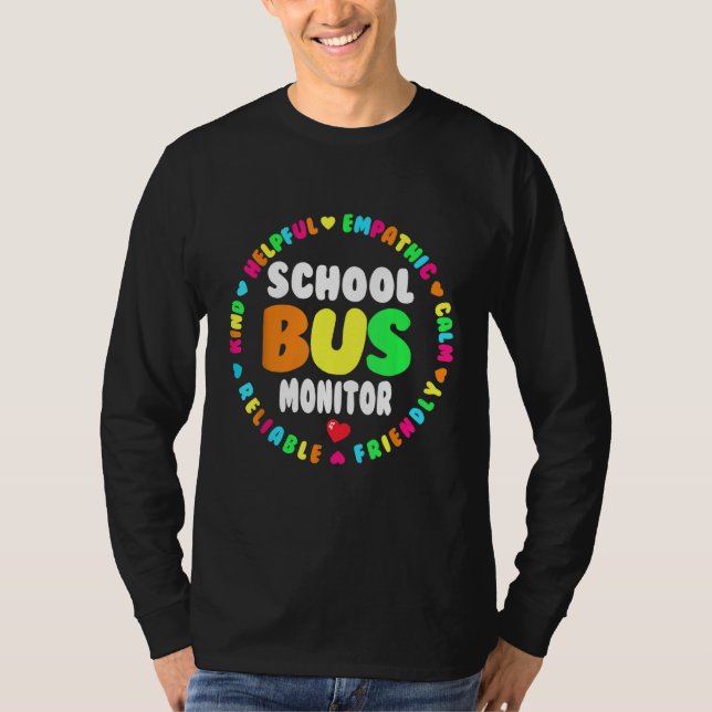 School Buss Monitor Squad Back to School Matching  T Shirt (Framsida)