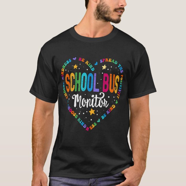 School Buss Monitor Squad Back to School Matching  T Shirt (Framsida)