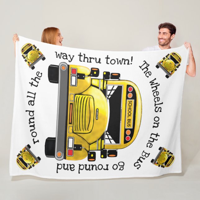 School Buss Personlig Blanket Fleecefilt (På plats)
