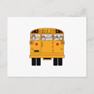 School Buss Rear Vykort