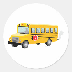 School Buss Runt Klistermärke