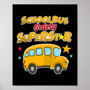 School Buss Safety Superstar Driver Monitor Poster