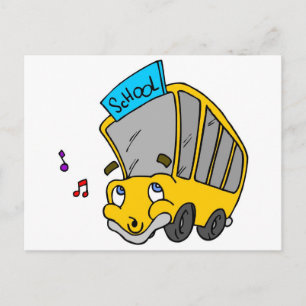 School Buss Teckning Vykort