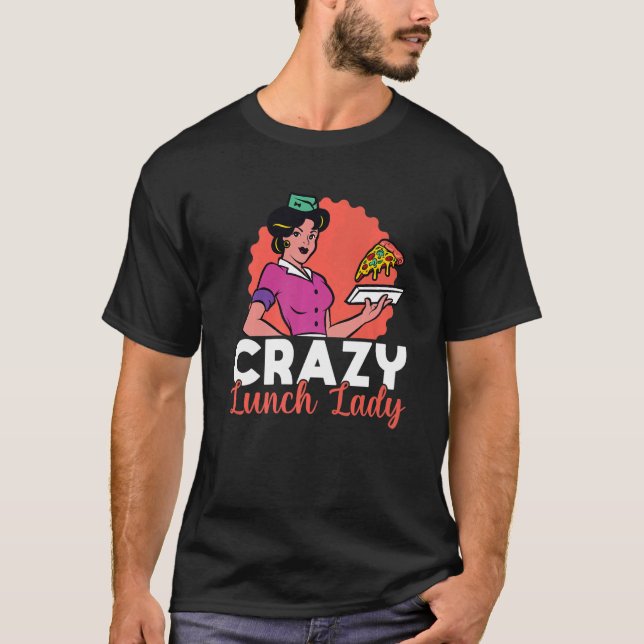 School Cafeteria Worker Lunch Dam Retro Pizza Cra T Shirt (Framsida)