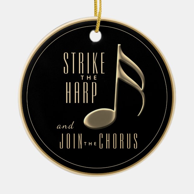 School Chorus Winter Ornament Black och Guld (Framsidan)