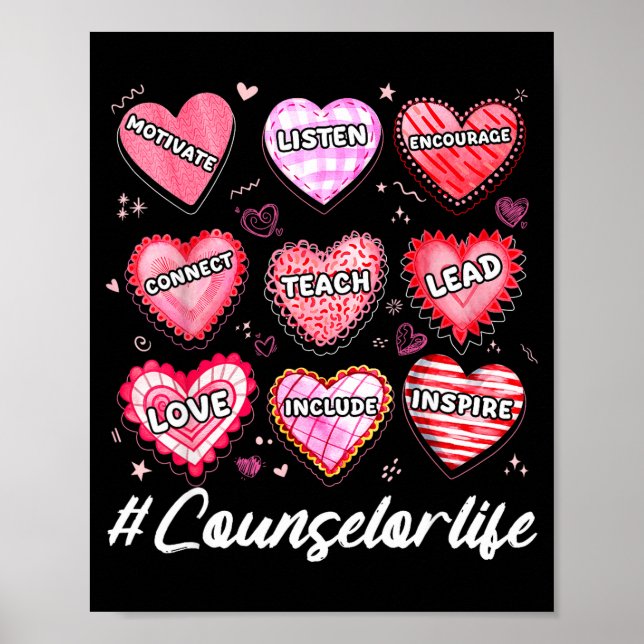 School Counseling Counselor Life Hearts School Val Poster (Framsidan)