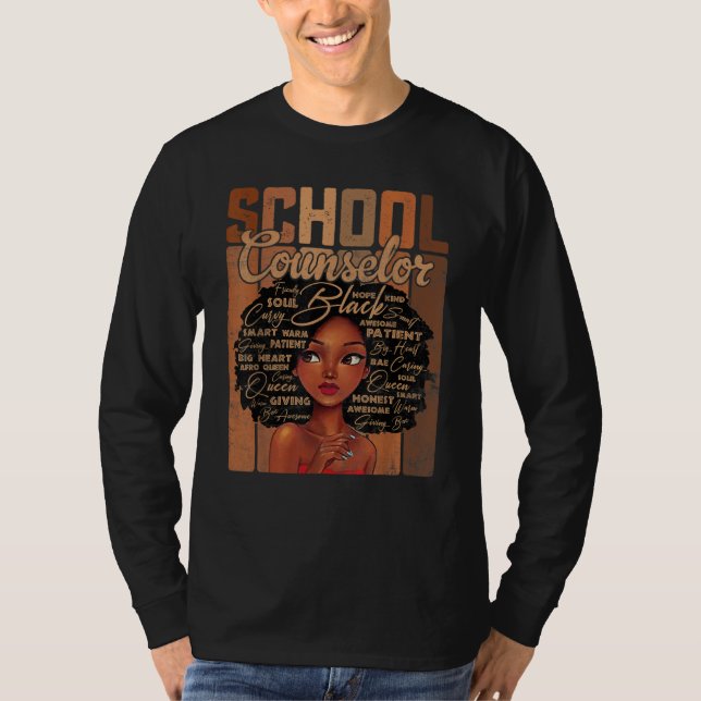 School Counselor Afro African American Black Histo T Shirt (Framsida)