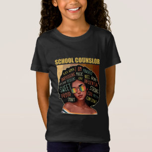School Counselor Afro African American Black Histo T Shirt