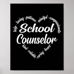 School Counselor Heart Ord Cloud Poster