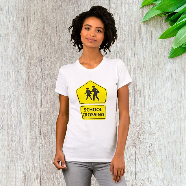 School Crossing Sign Womens T-Shirt (Skapare uppladdad)