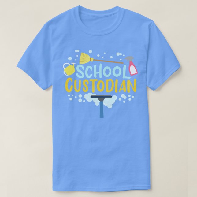 School Custodian Janitor T Shirt (Design framsida)