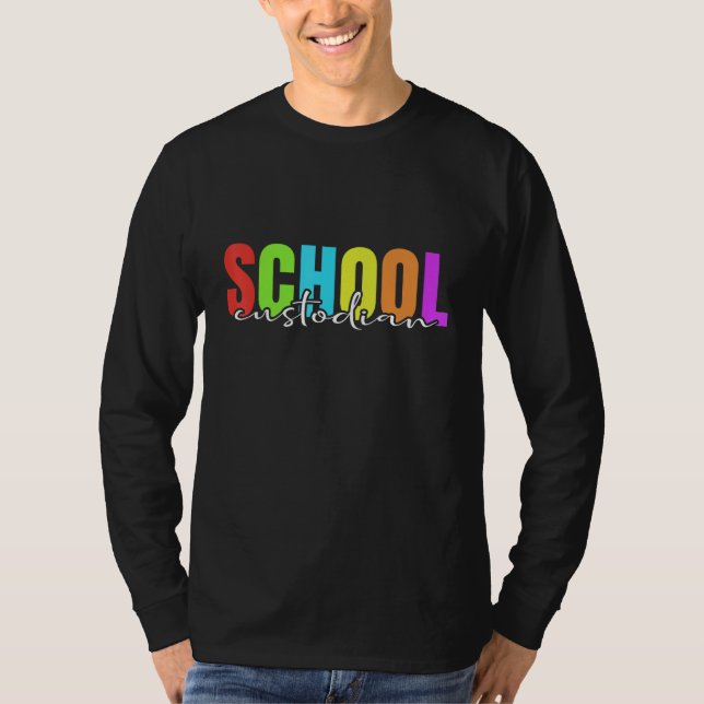School Custodian   Janitor T Shirt (Framsida)