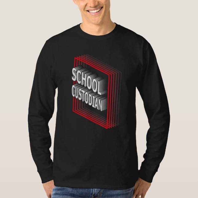 School Custodian Job Title Appreciation Retro T Shirt (Framsida)