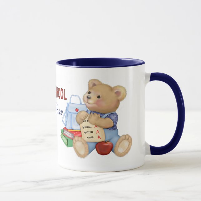 School Days Teddy - Preschool Teacher Mugg (Höger)