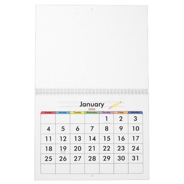School Daze Calendar Kalender (Jan 2026)