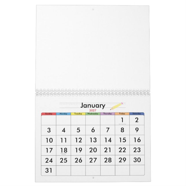 School Daze Calendar Kalender (Jan 2027)