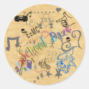 School Daze Sticker Runt Klistermärke