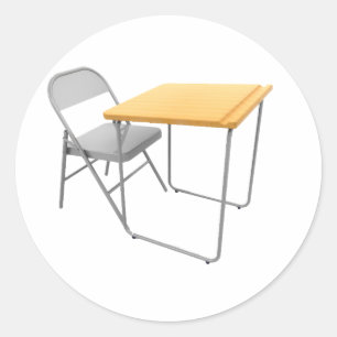 School Desk och Ordförande Stickers Runt Klistermärke