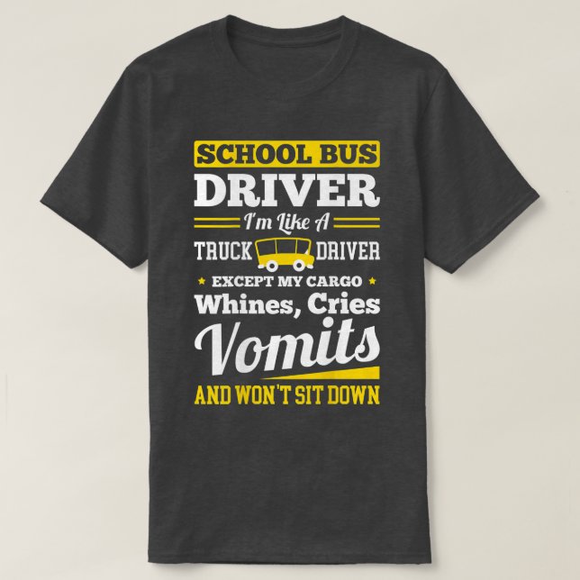 School District Drivers Yellow Shuttle Bus Drivers T Shirt (Design framsida)