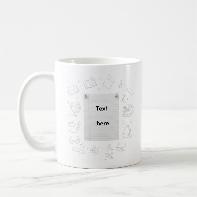 School Doodle Notebook Design Teacher Gift Kaffemugg (Vänster)
